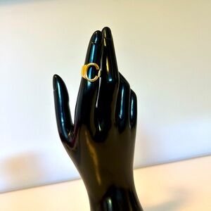 ✨ Gold Plated Adjustable “C” Ring – Size 5 ✨